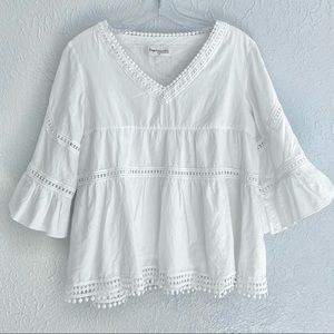 Impressions Crochet Detail Boho Top